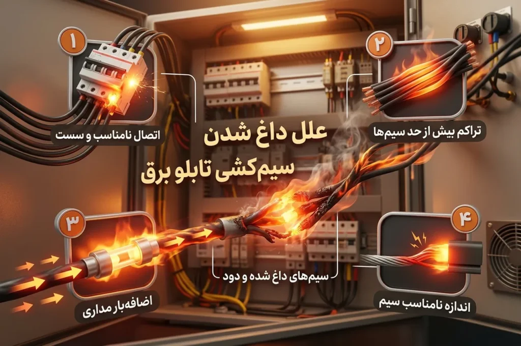 علل داغ شدن سیم‌کشی تابلو برق