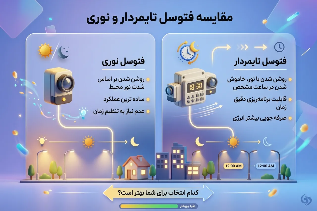 تفاوت فتوسل تایمردار و نوری در چیست؟