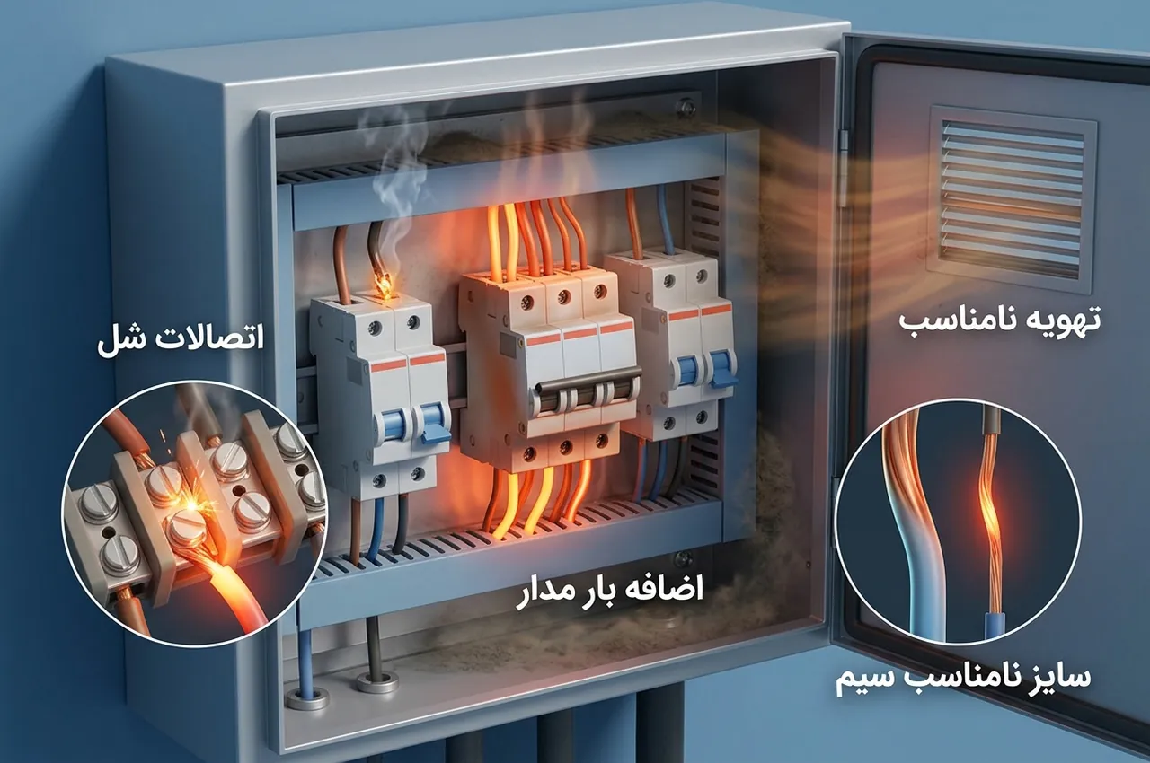 بوی سوختگی در تابلو برق چه هشداری می‌دهد؟