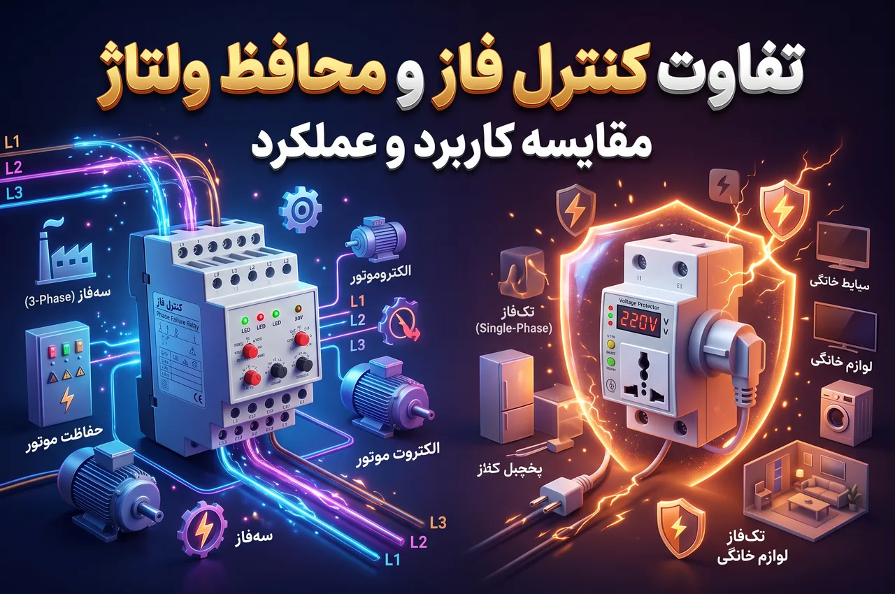 تفاوت کنترل فاز و محافظ ولتاژ