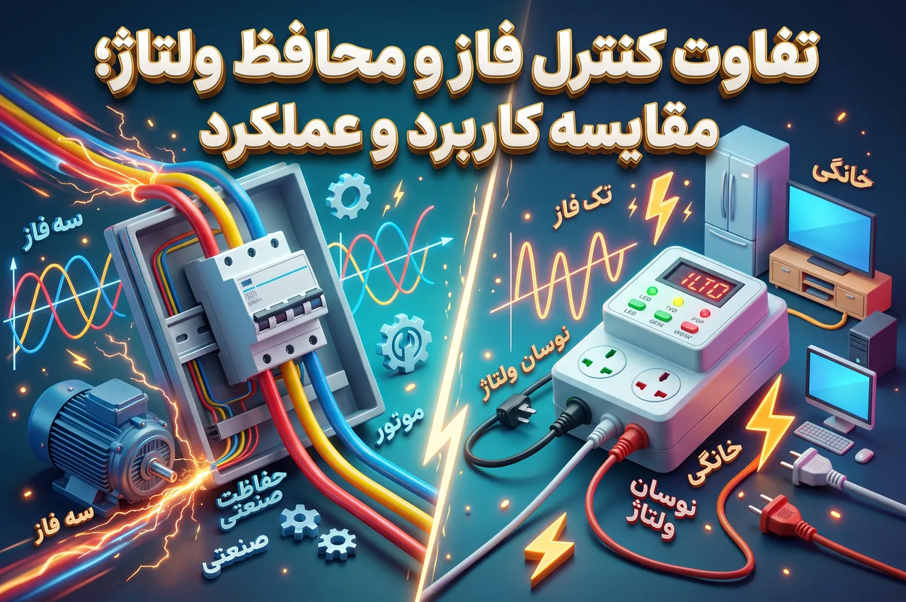 تفاوت کنترل فاز و محافظ ولتاژ از نظر عملکرد چیست؟